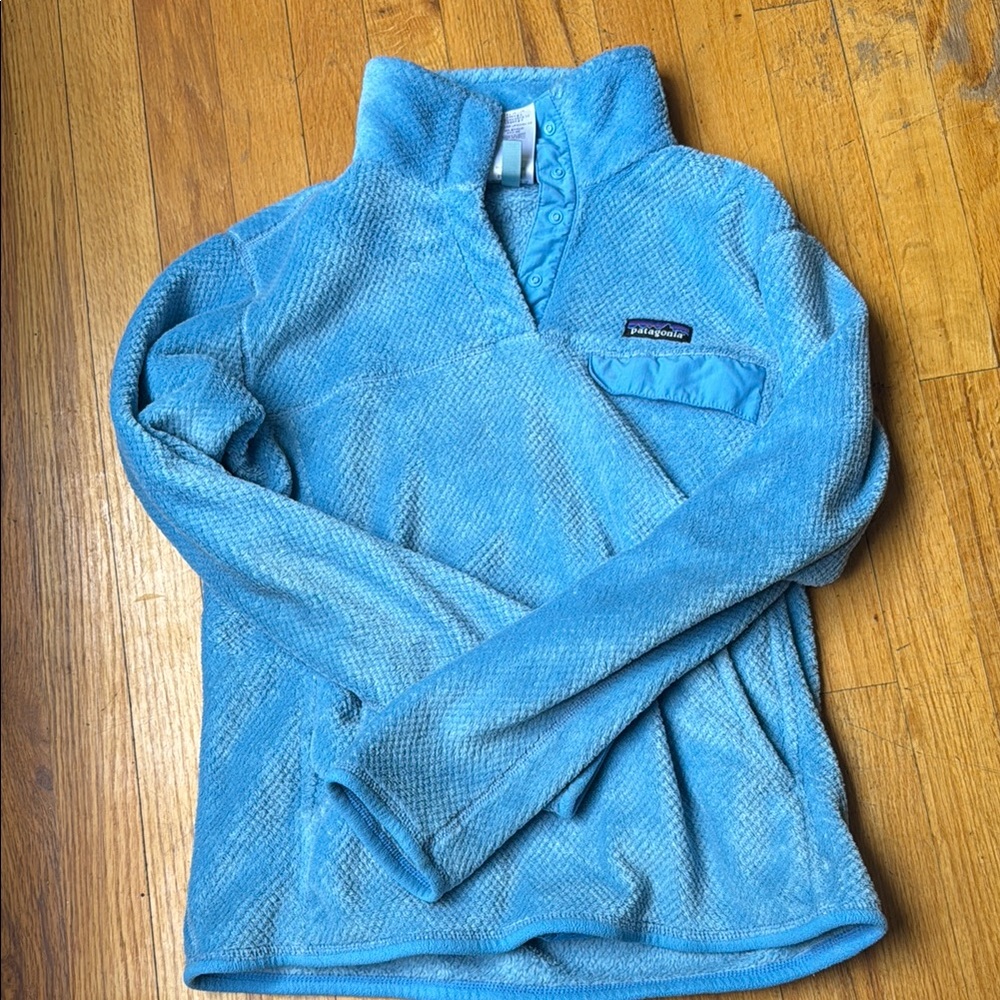 Patagonia Blue Cowl Neck Sweater